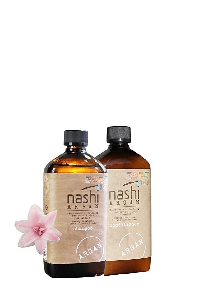 nashi - Nashi Argan Shampoo and Conditioner Set for all Hair Types 400ml - Image 1