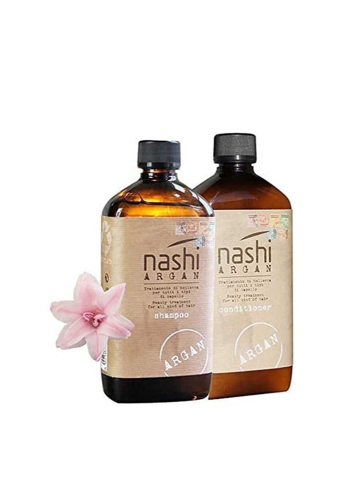 nashi - Nashi Argan Shampoo and Conditioner Set for all Hair Types 400ml - Image 1