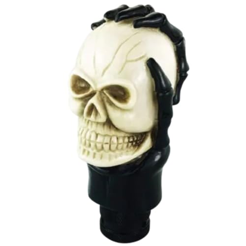 Medirich Lifesciences Sukichi® Skull Design Car Gear Knob Stylish, Universal Car Gear Shift Knob, Manual Transmission Stick Shifter, Black and Ivory (Skull, Black & Ivory) - Image 1