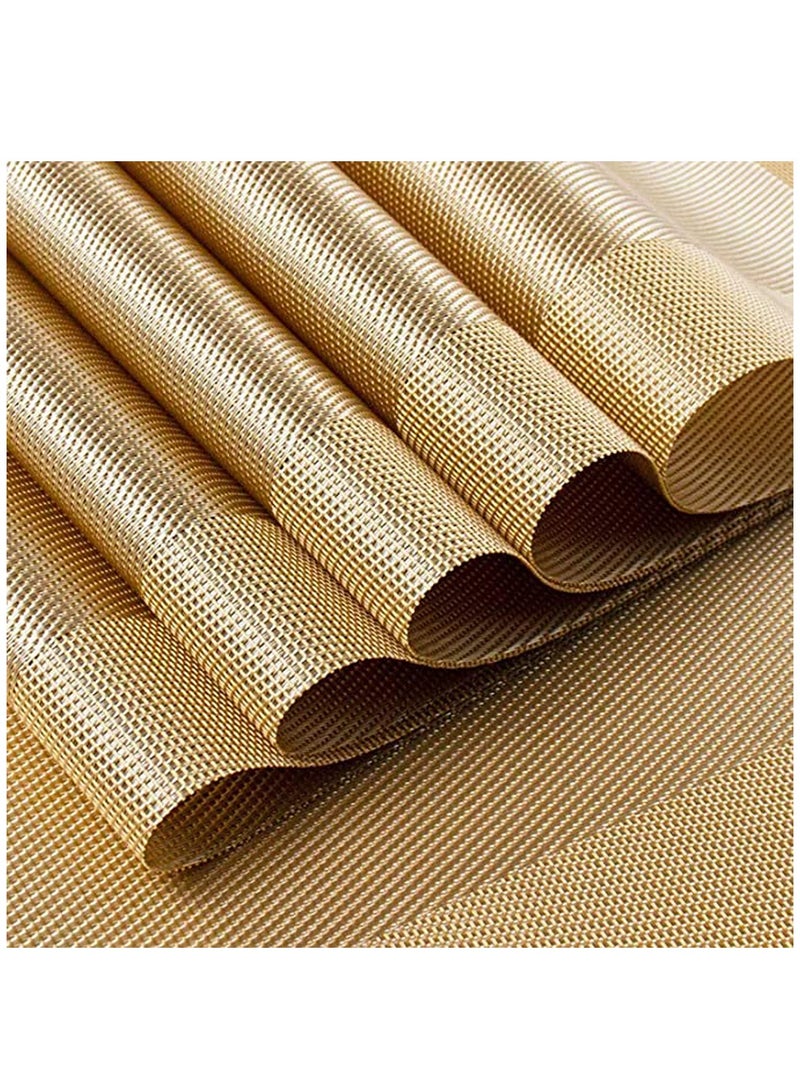 KASTWAVE Placemats for Dining Table Mats, Set of 4 Dining Table Place Mats Washable Placemats Non-slip Heat Resistant PVC with Singel Border Decoration Rectangle for Kitchen Dinner Banquet - Image 5