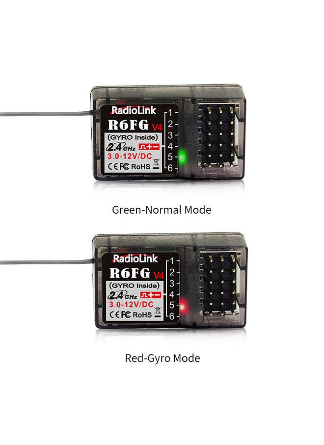 RADIOLINK - Radiolink R6FG V5 2.4G 6CH FHSS Receiver Gyro Inside for RC6GS V2/RC4GS V2/T8S/T8FB Remote Control Transmitter - Image 1