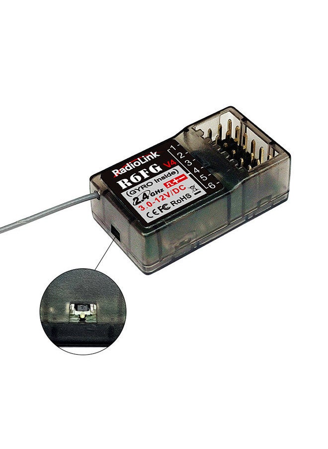 RADIOLINK - Radiolink R6FG V5 2.4G 6CH FHSS Receiver Gyro Inside for RC6GS V2/RC4GS V2/T8S/T8FB Remote Control Transmitter - Image 1