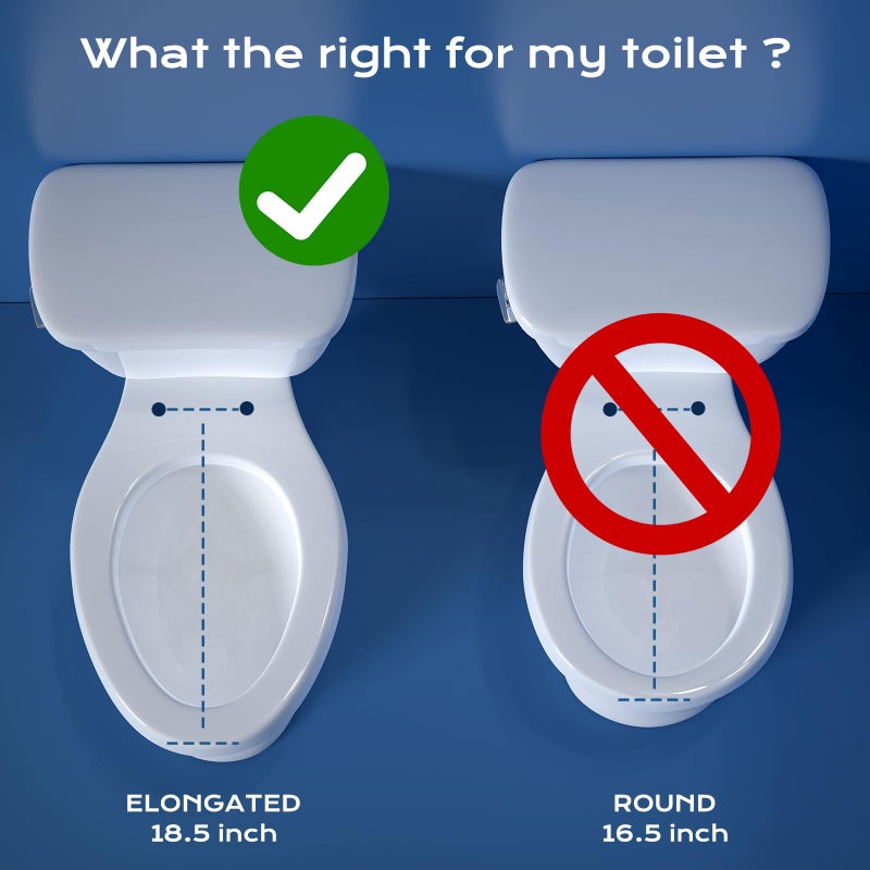 Clirass Elongated Bidet Toilet Seat with Quiet-Close, Non-Electric Bidet Mode with Dual Nozzles, Fit Elongated Toilet Seat, Adjustable Water Pressure with Brass inlet (Elongated) - Image 5