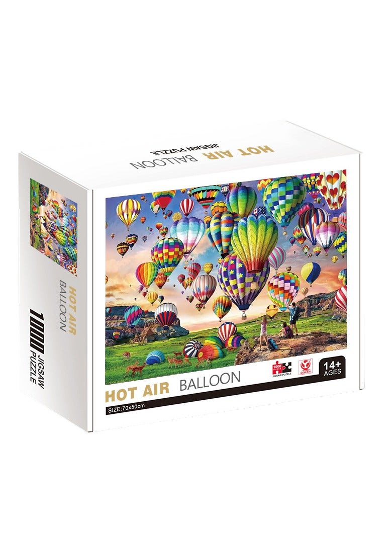 1000 colorful hot air balloon landscape puzzles, suitable for both adults and children - Image 1