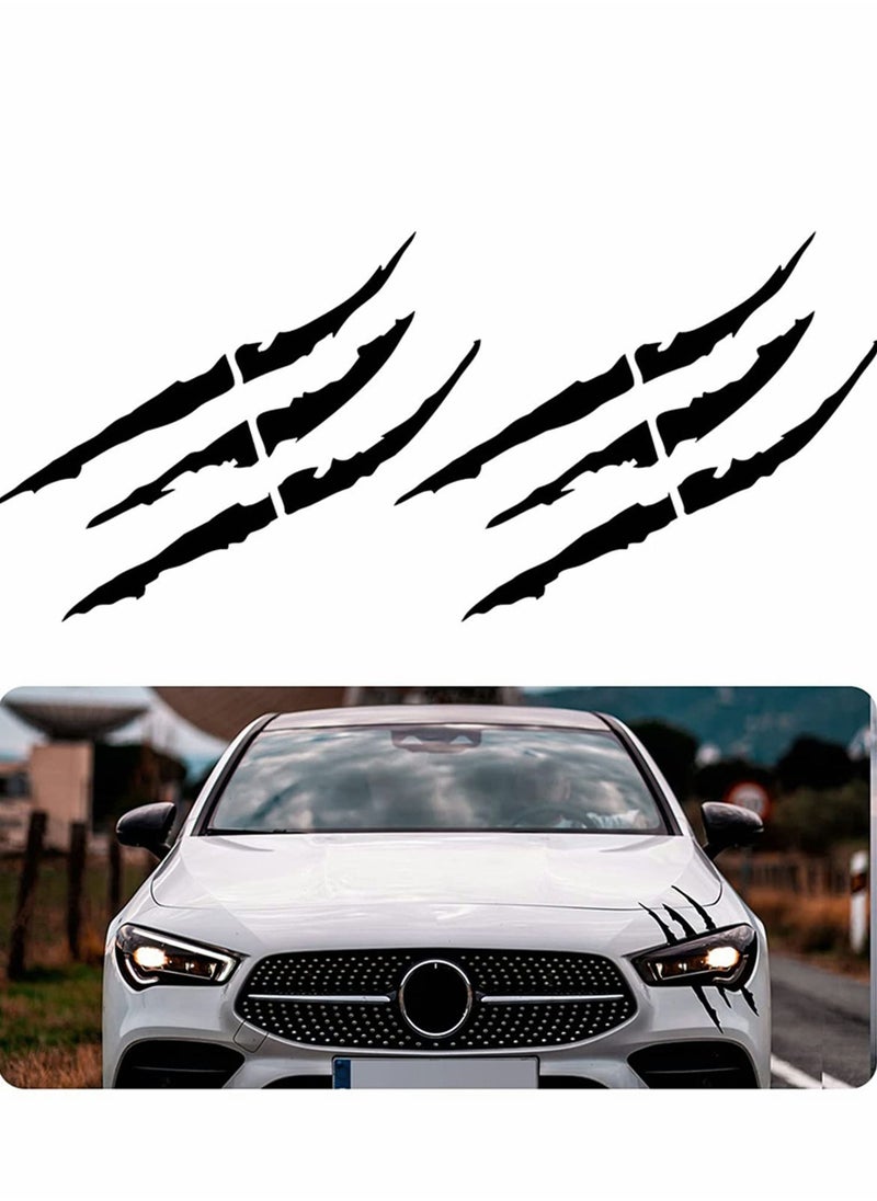 Y&D Car Stickers Claw Marks Decal Non-Reflective Sticker Waterproof Headlight Vinyl for Sports Cars SUV Pickup Truck Window Motorcycles Ect 2pcs (Black)  - Image 1