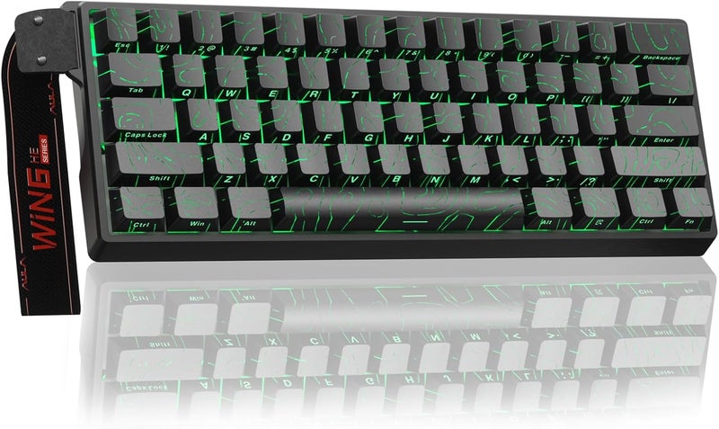 CORBOBO أولا WIN60 HE - لوحة مفاتيح ألعاب ميكانيكية بنسبة 60% سلكية، مفتاح مغناطيسي تأثير هول قابل للتبديل السريع، تفعيل قابل للتعديل وضع الزناد السريع، معدل استقصاء 8000 هرتز، لوحة مفاتيح RGB بتصميم مدمج بنسبة 60% للكمبيوتر الشخصي - Image 1