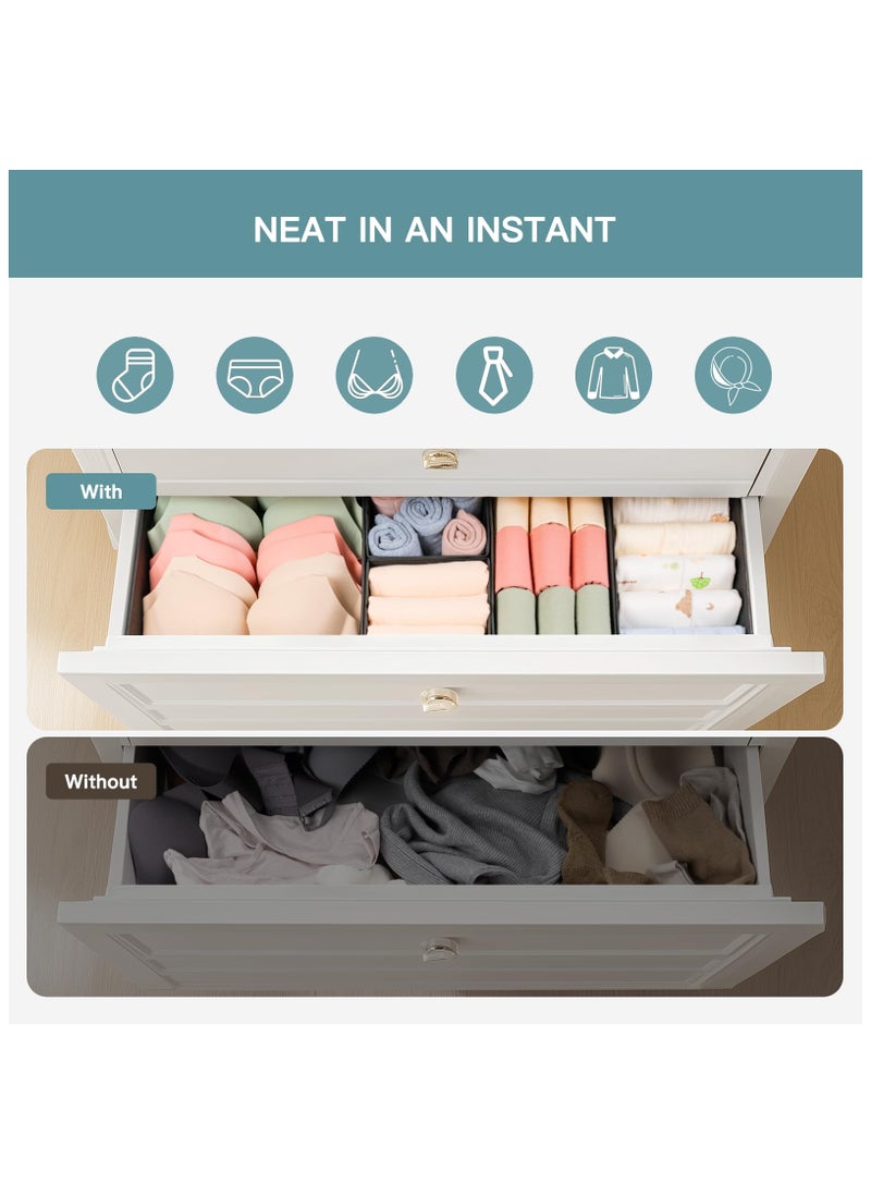 ZERIFAM Drawer Organizer Clothes, 10 Pack Dresser Organizer Bins, Foldable Fabric Closet Organizers and Storage, Drawer Dividers for Nursery, Bedroom, Baby Clothes, Underwears, Sock  - Image 3