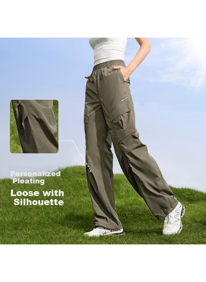 MOLY VIVI Moly Vivi Casual Sun Protection Pants Workwear Style Women 2025 Spring/summer New Cool Feeling Uv Protection Ice Silk Wide Leg Pants Magic Vivi  - Image 1