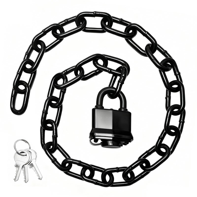 Nimite Weather-Resistant Chain Lock - Heavy Duty Upgraded Padlock with gate Chain, Anti-Theft Security Lock with a Lock Cap for Bikes, gate, Fences, Backyard Doors, Motorcycles (Chain+Lock) - Image 1