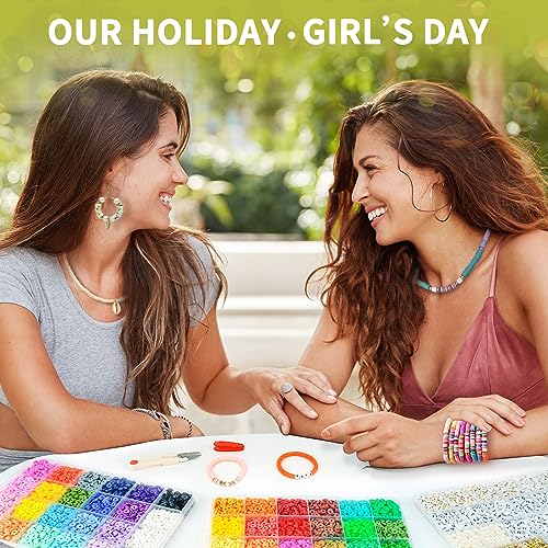 Sistenia Friendship Bracelet Kit, 14,000pcs 48 Colors Bracelet Making Kit Clay Beads with Number Letter Bead Set Concert Merch Arts and Crafts Gifts for Kids Teen Girls Jewelry Making Supplies Bracelet Maker1 - Image 2