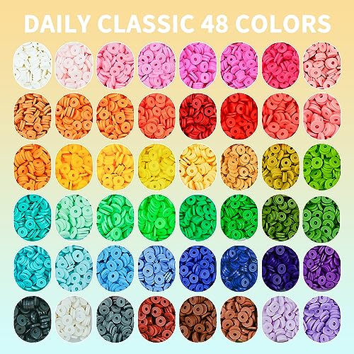 Sistenia Friendship Bracelet Kit, 14,000pcs 48 Colors Bracelet Making Kit Clay Beads with Number Letter Bead Set Concert Merch Arts and Crafts Gifts for Kids Teen Girls Jewelry Making Supplies Bracelet Maker1 - Image 5