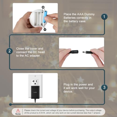Lenink AC Power Supply Adapter for AAA Battery,Replace 3 AAA Battery,Black - Image 4