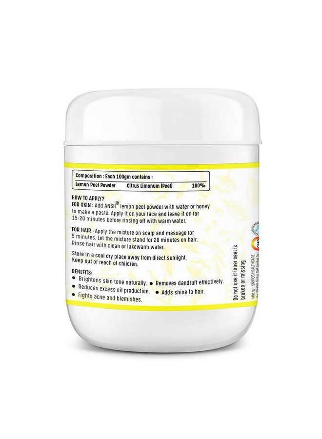 ANSH Natural Lemon Peel Powder for Facial Care & Skin Glow - (200 Grams) - 100% Organic, Chemical Free Skin Cleanser - Image 2