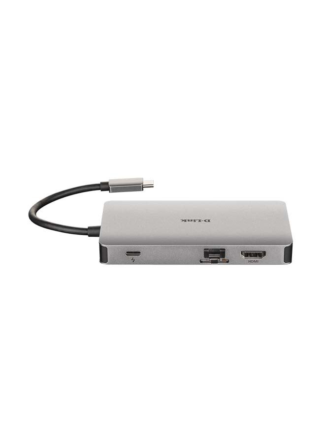 D-Link 9-in-1 USB-C Hub With HDMI/VGA/Ethernet/Card Reader/Power Delivery grey - Image 3