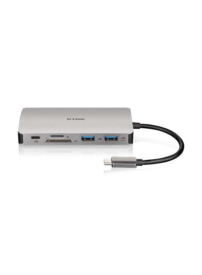 D-Link 9-in-1 USB-C Hub With HDMI/VGA/Ethernet/Card Reader/Power Delivery grey - Image 2