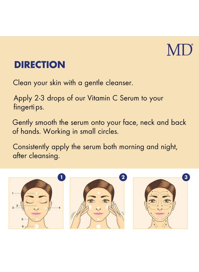 MD Factor Face Serum Antiaging Face Serum With Vitamin C In Lascorbic Acid Form For Face & Body Ideal For Fine Lines & Wrinkles Removal Dark Spot Reduction & Collagen Production - Image 4