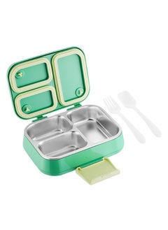 Arabest 304 Stainless Steel Insulated 3-Compartment Sealed Dual-Layer Bento Box  - Image 1