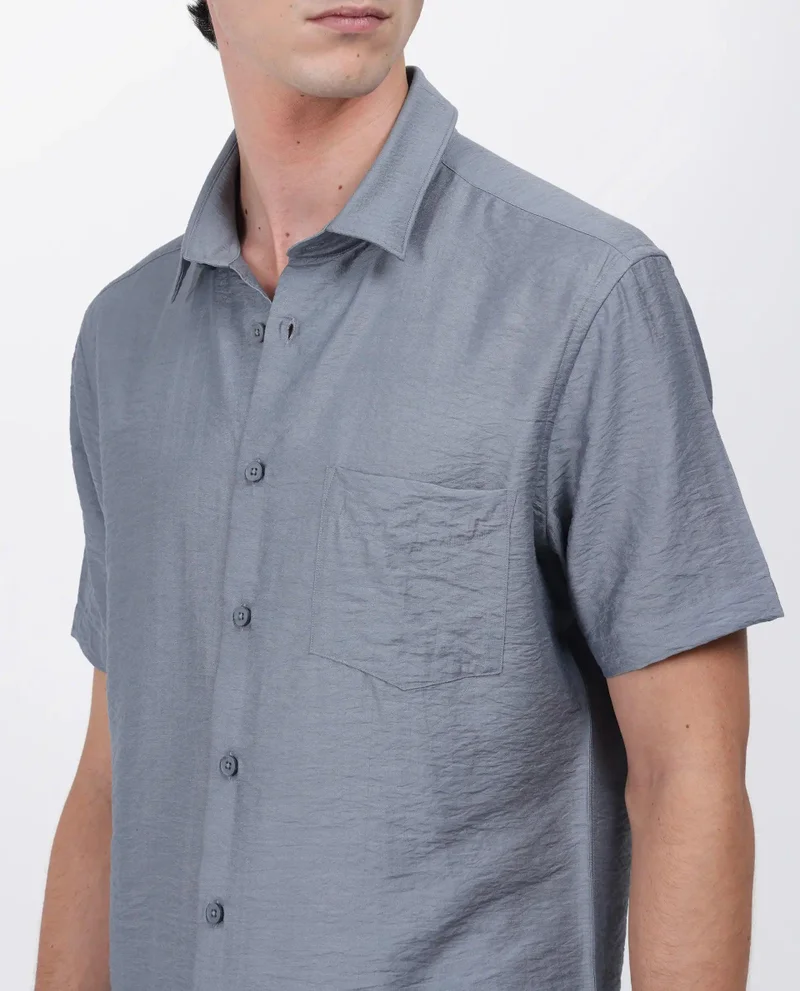 Rare Rabbit Men's Regular Fit Solid Shirt With Pocket
