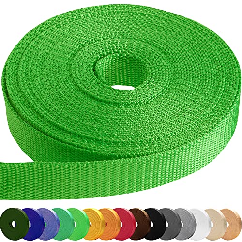 TECEUM 1 Inch Webbing – Grass Green – 25 Yards – 1” Webbing for Climbing Outdoors Indoors Crafting DIY - Image 1