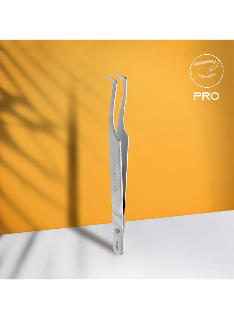 STALEKS PRO Professional eyelash tweezers - EXPERT 41 | TYPE 6 (L-shaped, 75′) - Image 1