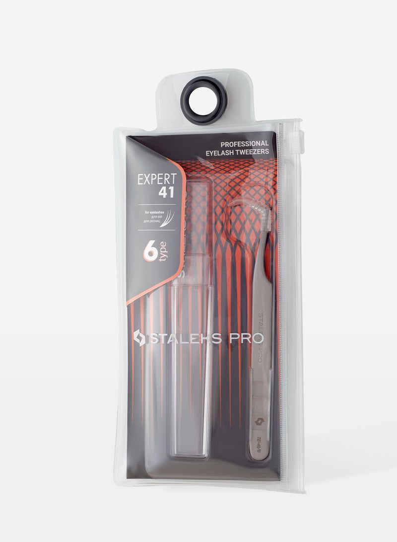 STALEKS PRO Professional eyelash tweezers - EXPERT 41 | TYPE 6 (L-shaped, 75′) - Image 4
