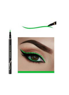 DNM Cat Eye Makeup Waterproof Neon Colorful Liquid Eyeliner Pen Make Up Comestics Longlasting Black Eye Liner Pencil Makeup Tools (Green)  - Image 1