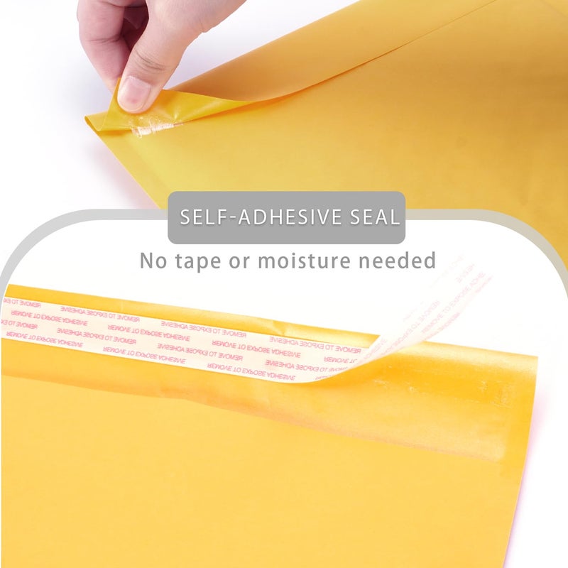 LULUPACK 10.5 x 15 in Kraft Bubble Mailer, Yellow Padded Envelopes, Recyclable Waterproof Mailing Bags, Self Seal Shipping Packaging Envelopes (25 PCS) - Image 3