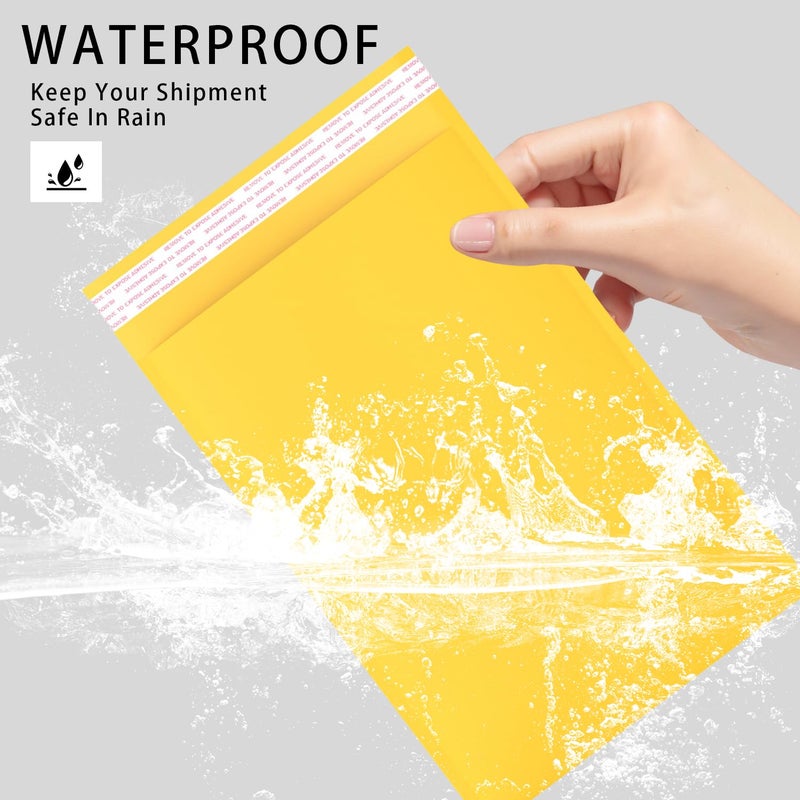 LULUPACK 10.5 x 15 in Kraft Bubble Mailer, Yellow Padded Envelopes, Recyclable Waterproof Mailing Bags, Self Seal Shipping Packaging Envelopes (25 PCS) - Image 5