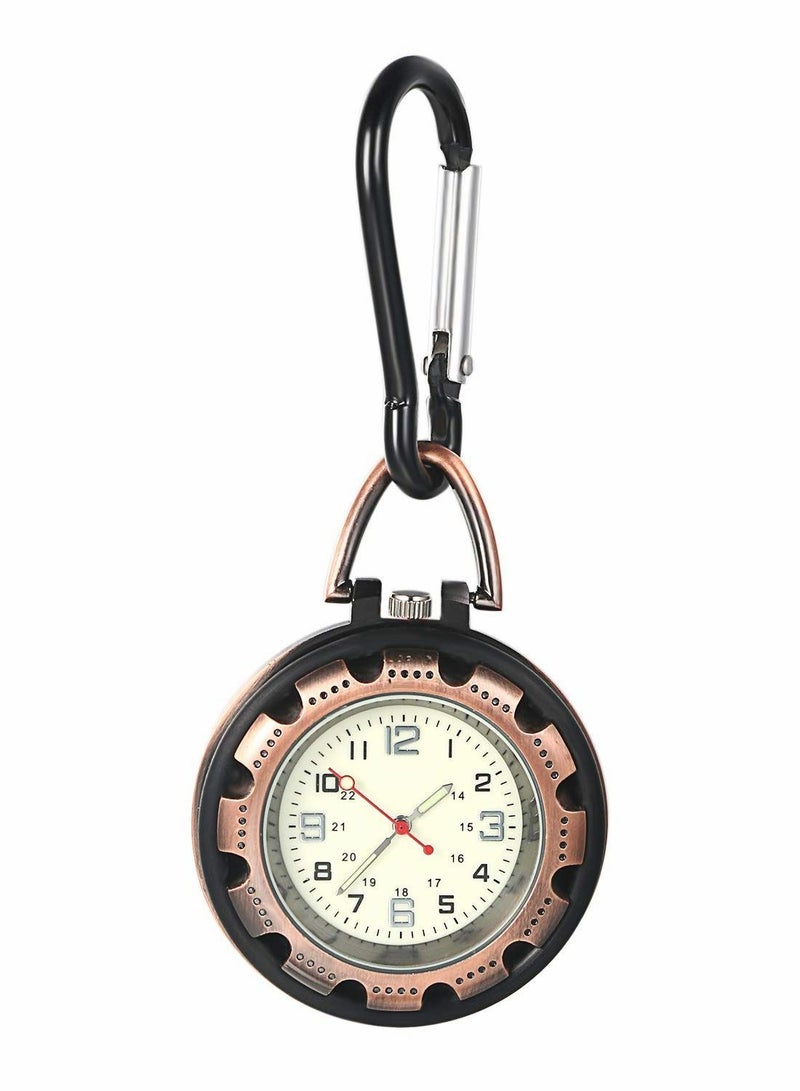 Y&D Men's Pocket Watch, Clip On Fob Backpack Carabiner Belt Watch with Luminous Hands for Hiking or Climbing - Image 1