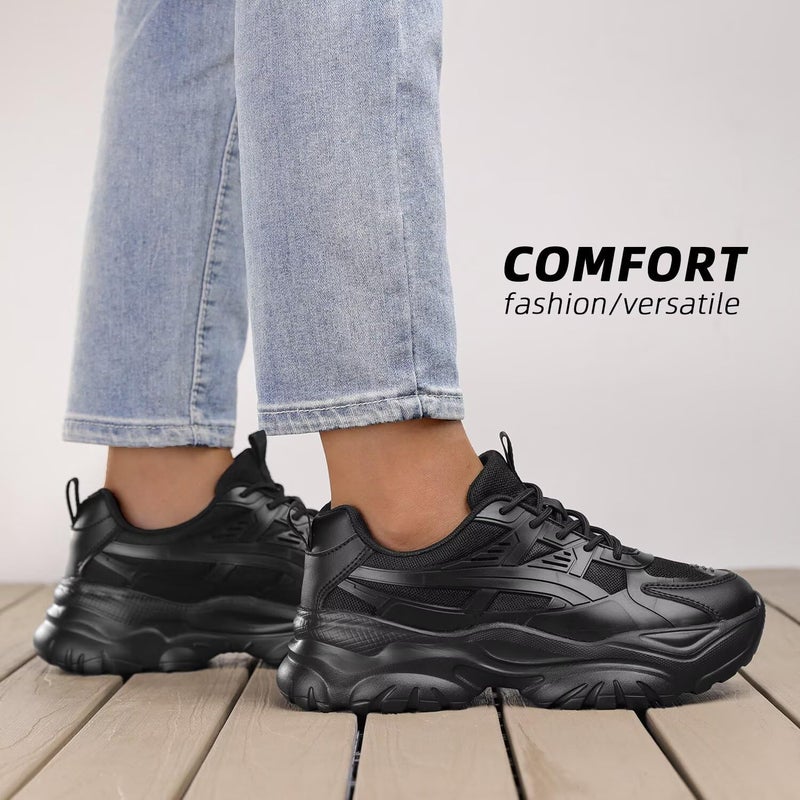 Kvovzo Chunky Sneakers for Women Fashion Platform Casual Dad Shoes Comfortable Walking Running Sport Work Gym Athletic - Image 2