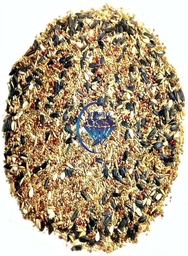 مزيج من البذور والمكسرات، أغذية طبيعية للطيور، مناسبة لطيور الكوكاتيل، وطيور الحب، وطيور الحسون الفضي، وطيور المونيا، وطيور الببغاء، وطيور البادجي، والحمام، والطيور التي تتغذى على الحبوب والبذور (1 كجم) - Image 1