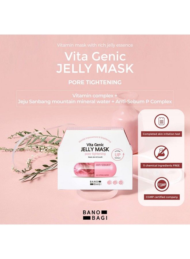 Banobagi أقنعة الوجه لشد المسام من Vita Genic Jelly Beauty W/Essence & 11 Vitamin Complex | أقنعة الوجه الكورية للعناية بالبشرة | أقنعة الوجه المرطبة للعناية بالبشرة الدهنية (1.8 أونصة سائلة، 10 أوراق) - Image 3