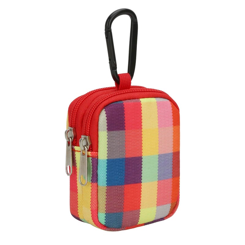 E-Tree Coin Purse with Carabiner Clip, Dual Layer Card Case Holder, Mini Pouch for AirPod Earphone Keychain USB Cable,Wallet, Small Accessories Organizer Bag for Women and Men (Colorful) - Image 1