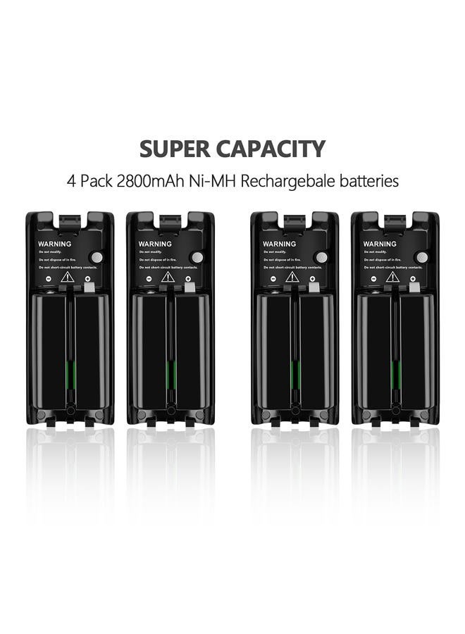 N.C 4-in-1 Charger Station for Wii/Wii U Remote Controller, Charging with 4 Pack 2800mAh Rechargeable Battery Pack+4 Port Charging Station+Plugs+USB Cable,Not Include Remote (Black) - Image 5