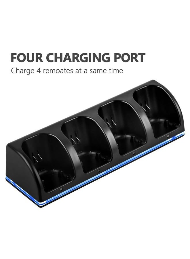 N.C 4-in-1 Charger Station for Wii/Wii U Remote Controller, Charging with 4 Pack 2800mAh Rechargeable Battery Pack+4 Port Charging Station+Plugs+USB Cable,Not Include Remote (Black) - Image 4