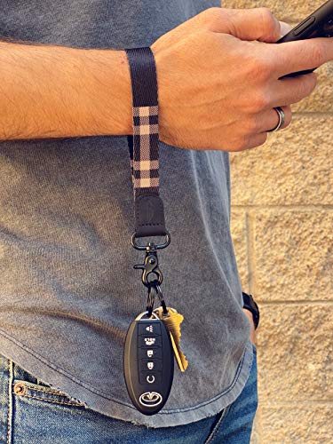 POCKT Lanyard for Keys Wristlet Strap Key Chain Holder for Men and Women - Cool Hand Wrist Lanyards for Keys and Wallets | Plaid - Image 3