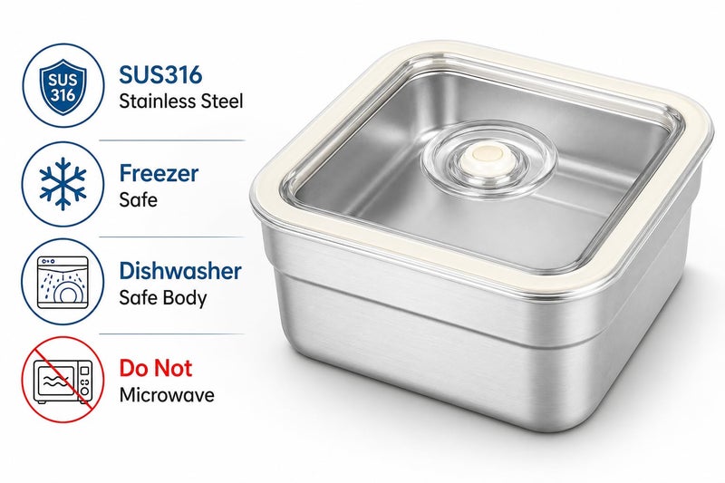 R-PACK Vacuum Sealed Food Storage Container with Air Valve (1000ml)，Works With Handheld Vacuum Sealer Machine(Vacuum Sealer Not Included) - Image 4