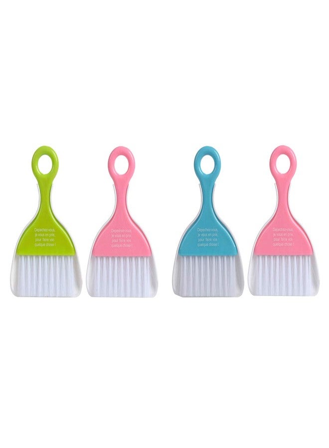 Saim Mini Dustpan and Brush Set, Kids Hand Broom and Dust Pan for Cleaning Table Countertop Keyboard Pets Hair and Small Messes Colour Random, Set of 4 - Image 1