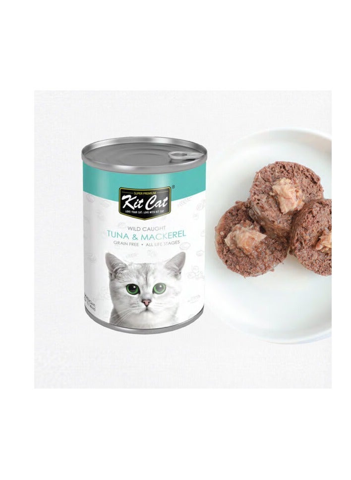 Kit Cat Wild Caught Tuna with Mackerel Canned Cat Food 400g - Image 2