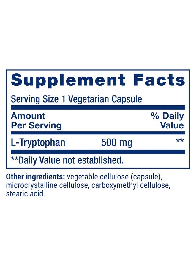 لايف إكستنشن Life Extension L-Tryptophan، 500 مجم، يشجع مستويات السيروتونين الصحية ويعزز النوم الصحي والمزاج والاستجابة للتوتر والشبع، خالٍ من الجلوتين وغير معدّل وراثيًا، نباتي، 90 كبسولة - Image 3
