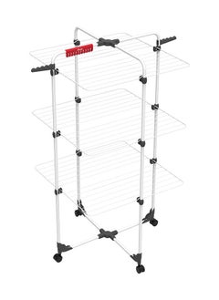 Vileda Mixer 3 Cloth Dryer Tower Airer with 3 Shelves 30m, Flexible , 6 Laundry Grids, Versatile - White (132 x 71 x 71 cm)