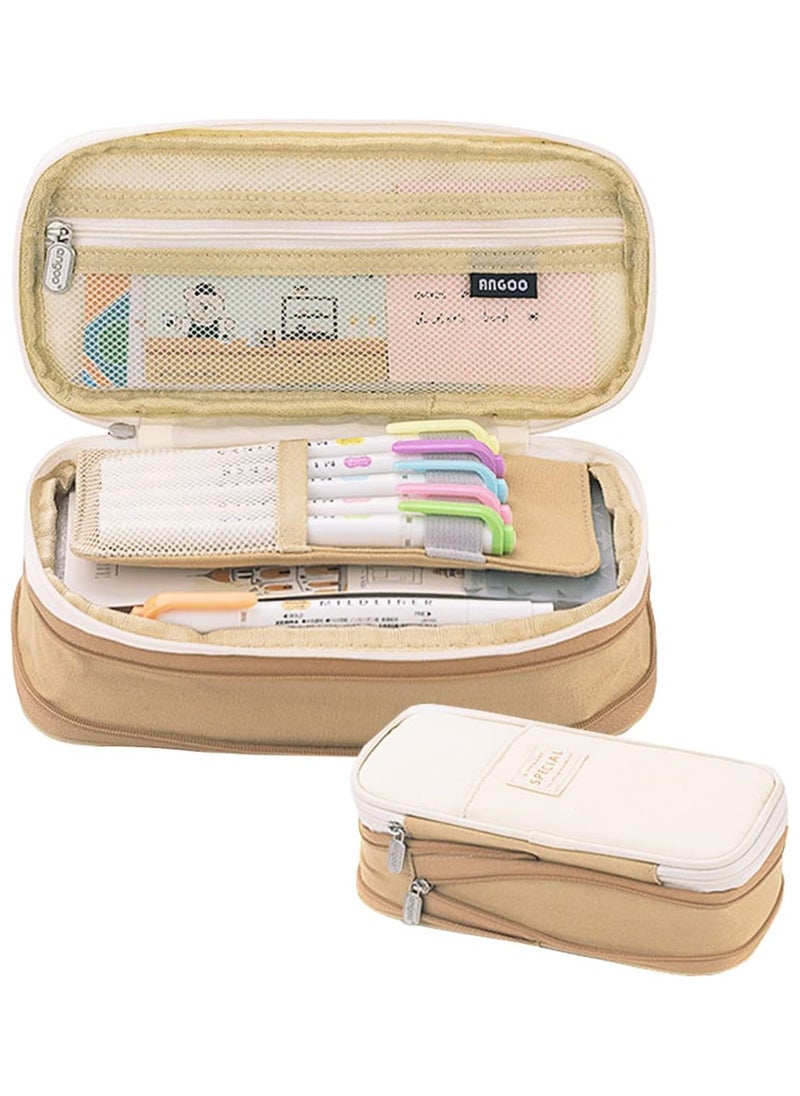 Beauenty Big Capacity Pencil Pen Case Bag with Zipper Office College School Storage Large Capacity Bag Pouch Holder Box Organizer  - Image 1