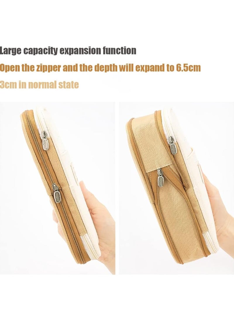 Beauenty Big Capacity Pencil Pen Case Bag with Zipper Office College School Storage Large Capacity Bag Pouch Holder Box Organizer  - Image 3