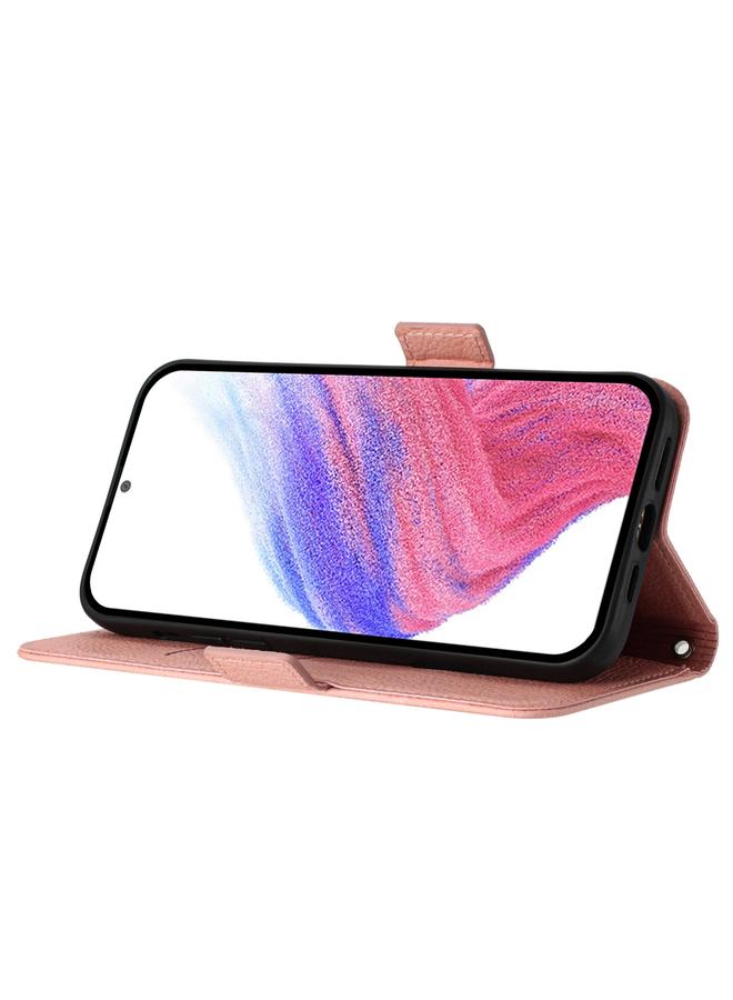 زبون جراب هاتف Honor Magic6 Pro 5G من الجلد المنقوش باللون الوردي بتقنية RFID ومضاد للسرقة - Image 3