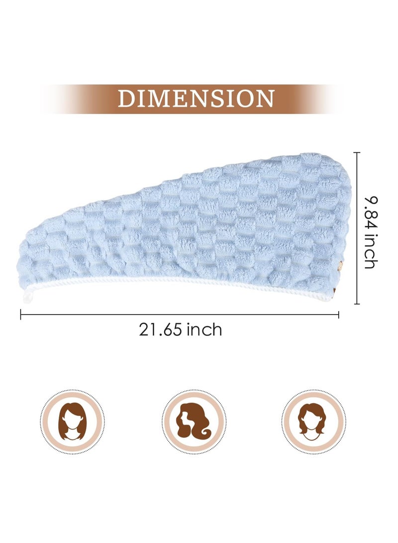 KASTWAVE Microfiber Hair Towel, 4 Pcs Anti Frizz Hair Drying Towel for Girls Fast Drying, Hair Turban with Adjustable Button, Hair Towel Wrap for Women Wet Hair, Perfect for Home or Travel Use - Image 2