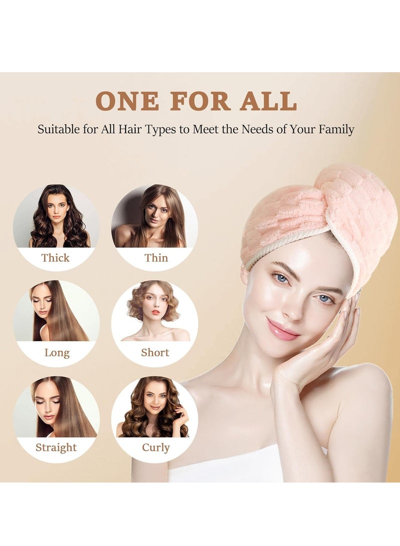 KASTWAVE Microfiber Hair Towel, 4 Pcs Anti Frizz Hair Drying Towel for Girls Fast Drying, Hair Turban with Adjustable Button, Hair Towel Wrap for Women Wet Hair, Perfect for Home or Travel Use - Image 3