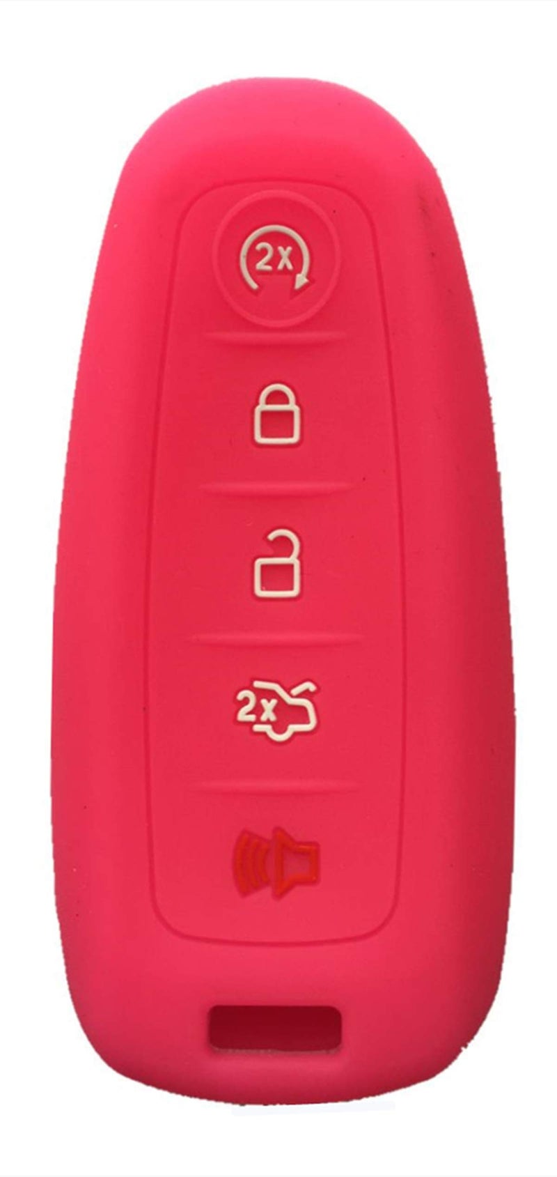 KAWIHEN Silicone Key Fob Cover Compatible with Ford C-Max Edge Escape Expedition Explorer Flex Focus Taurus M3N5WY8609 (Rose Bengal) - Image 4