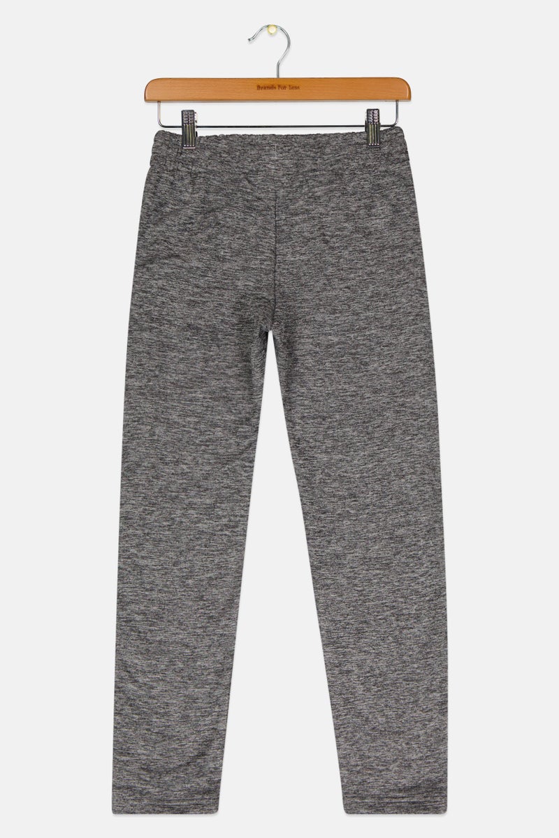 Adidas Kids Boy Sportswear Fit Brand Logo Outdoor Sweatpants, Grey  - Image 2