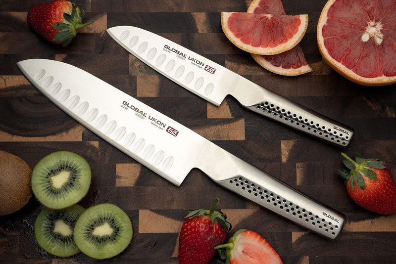 GLOBAL سكين سانتوكو مجوفة من جلوبال أوكون، 5" - Image 4