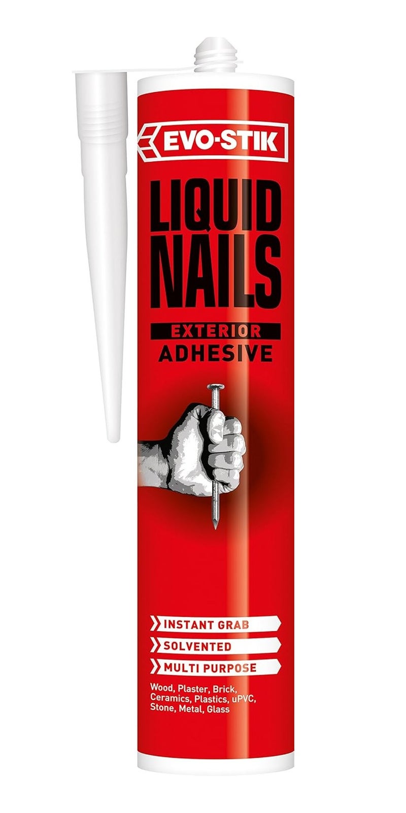 EVO-STIK Liquid Nails Exterior Adhesive 290ml Heavy Duty Multi Purpose Construction Glue with Instant Grab for Wood Brick Metal Stone Ceramics Glass & uPVC Strong Outdoor Bonding Adhesive - Image 1